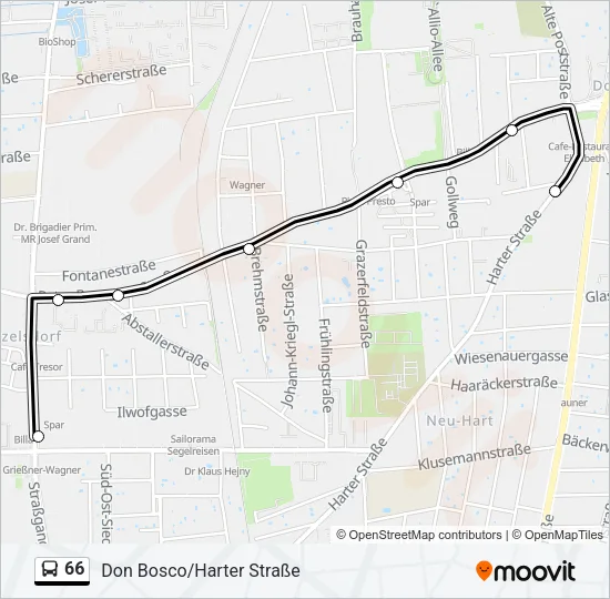 66 Bus Line Map