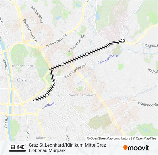 64E Bus Line Map