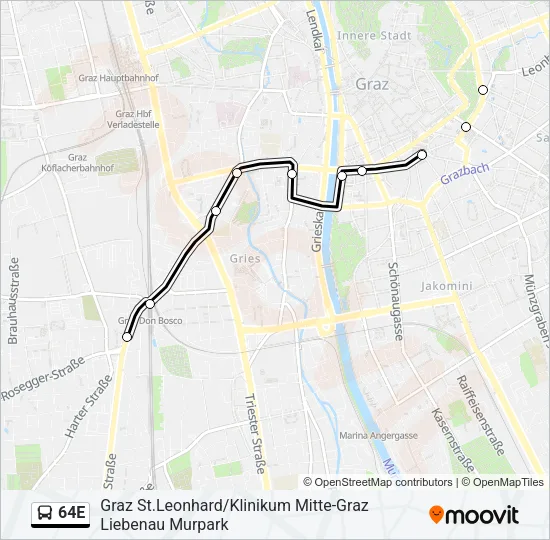 64E Bus Line Map