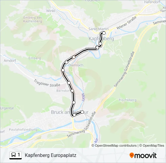 1 Bus Line Map