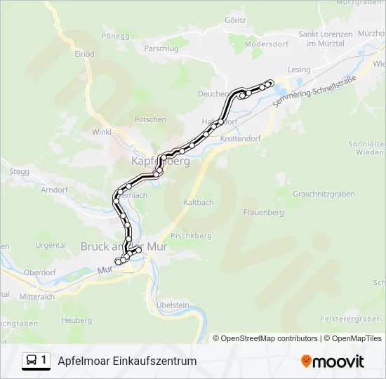1 Bus Line Map
