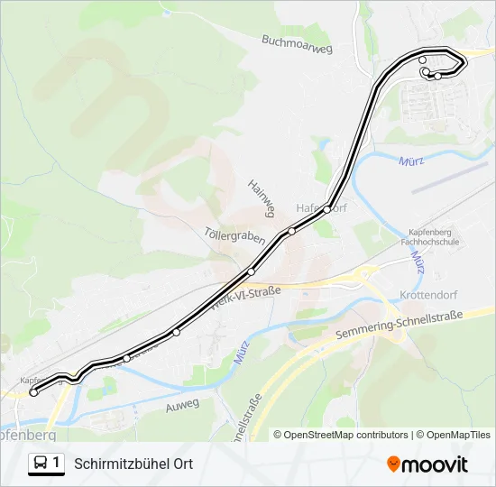 1 Bus Line Map