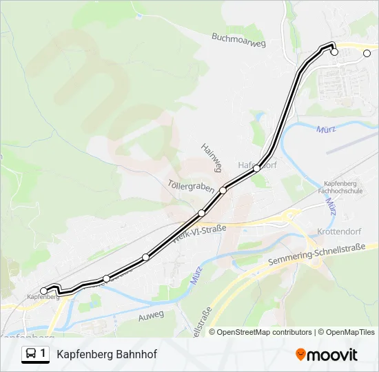 1 Bus Line Map