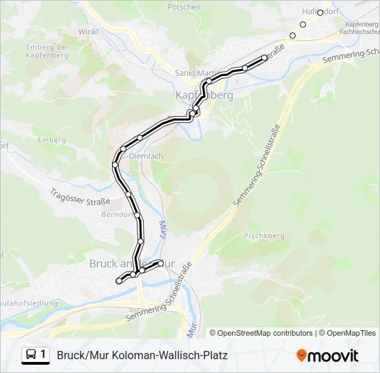 1 Bus Line Map