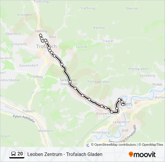 20 Bus Line Map