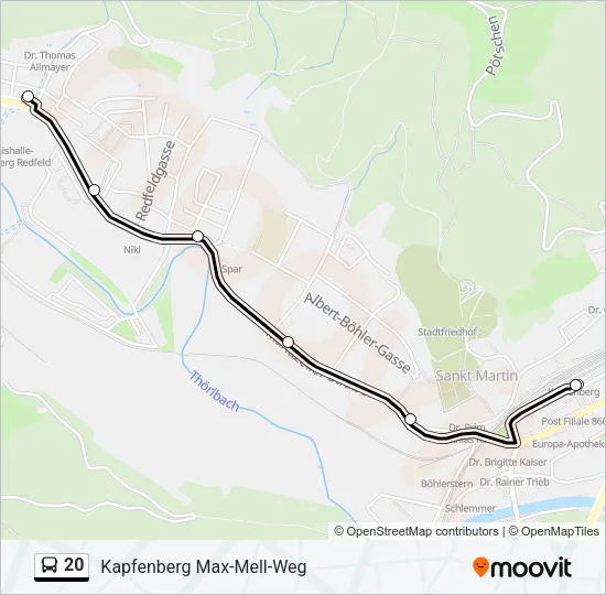 20 Bus Line Map