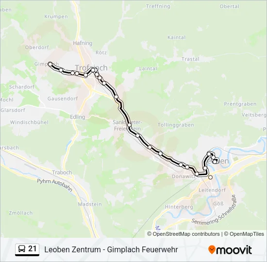 21 Bus Line Map