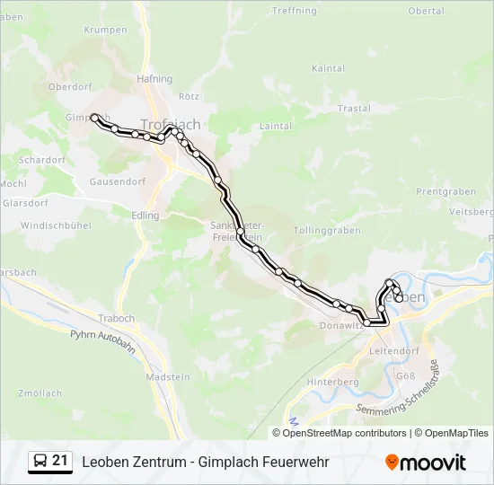 21 Bus Line Map