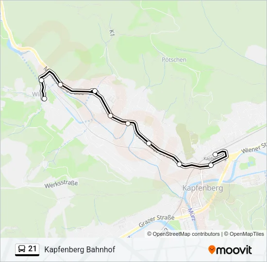 21 Bus Line Map