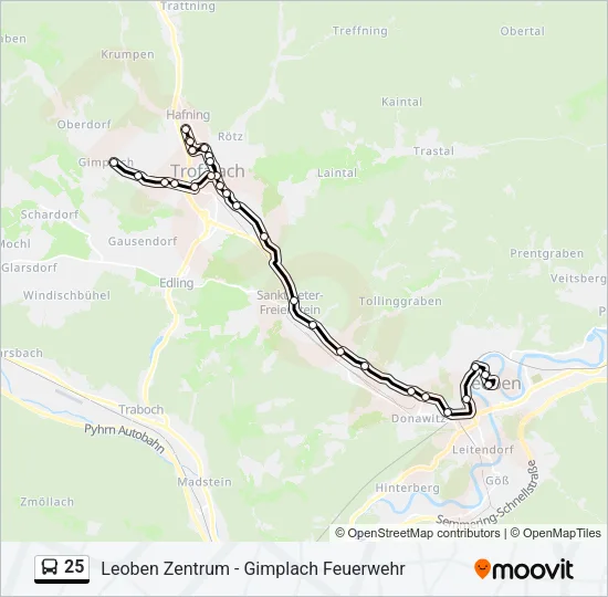 25 Bus Line Map