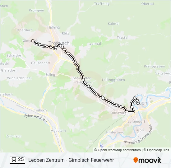 25 Bus Line Map