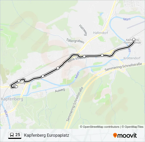 25 Bus Line Map