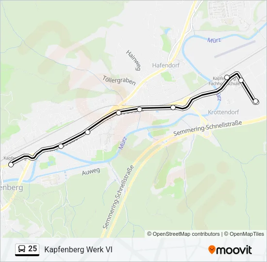 25 Bus Line Map