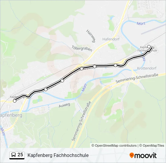 25 Bus Line Map