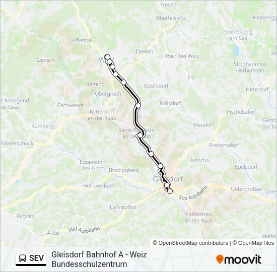 SEV Bus Line Map