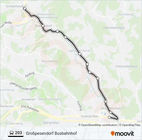 203 Bus Line Map