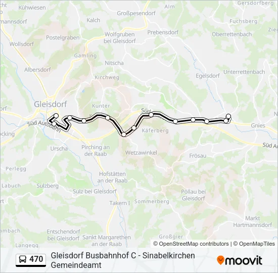 470 Bus Line Map