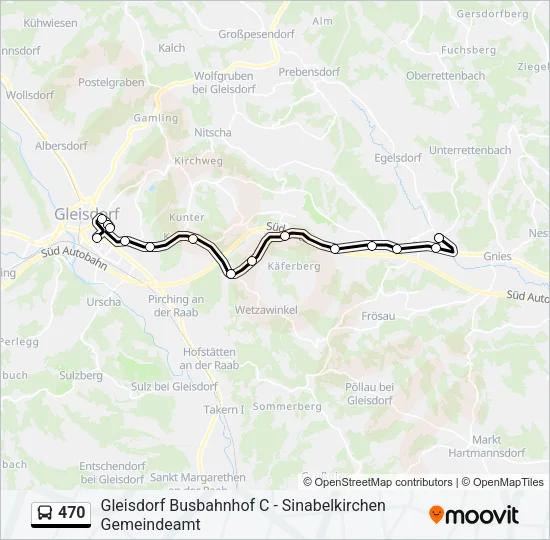 470 Bus Line Map