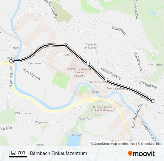 701 Bus Line Map