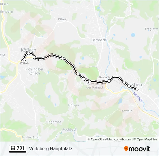 701 Bus Line Map