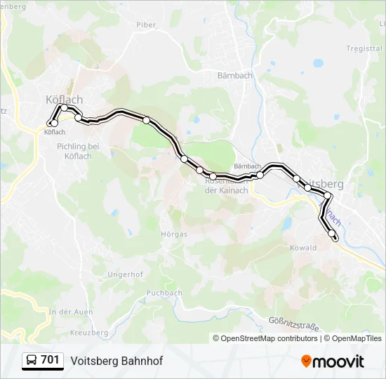 701 Bus Line Map