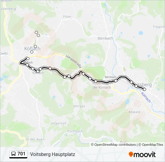 701 Bus Line Map
