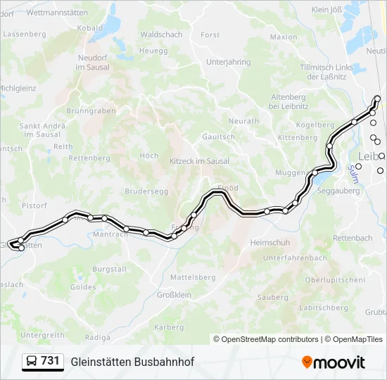 731 Bus Line Map