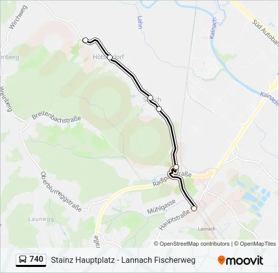 740 Bus Line Map