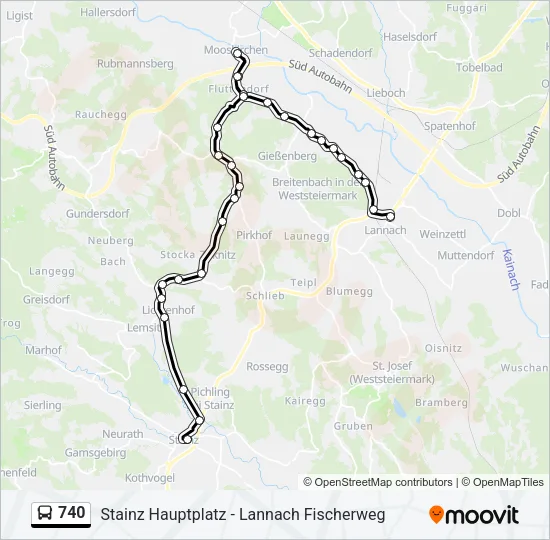 740 Bus Line Map