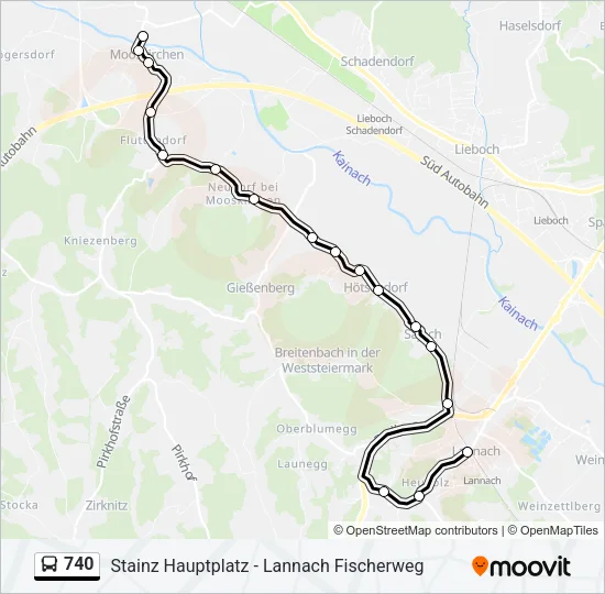 740 Bus Line Map