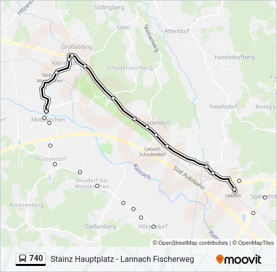 740 Bus Line Map