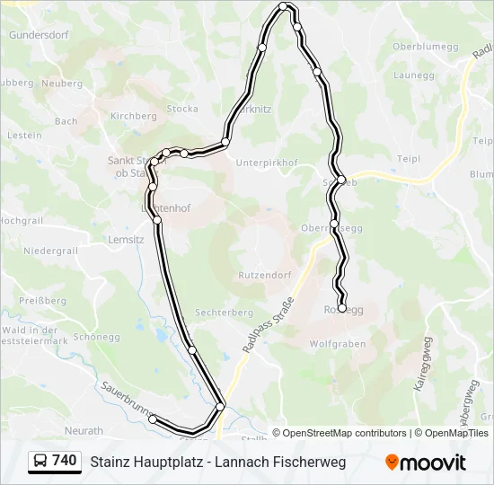 740 Bus Line Map