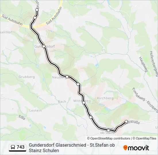 743 Bus Line Map