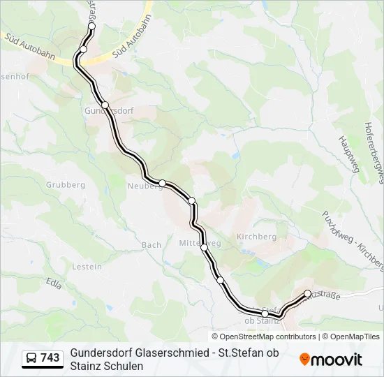 743 Bus Line Map