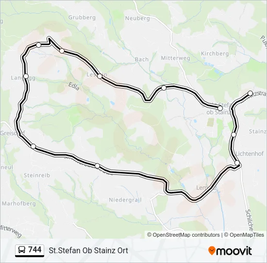 744 Bus Line Map