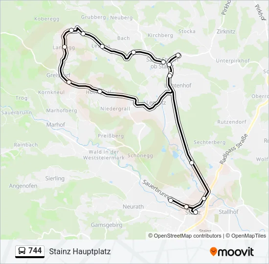 744 Bus Line Map