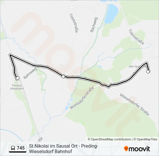745 Bus Line Map