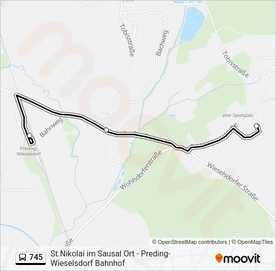 745 Bus Line Map