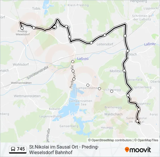 745 Bus Line Map