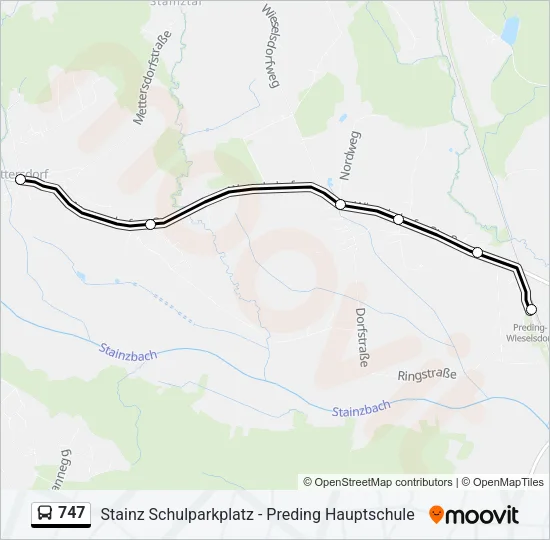 747 Bus Line Map