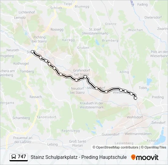 747 Bus Line Map