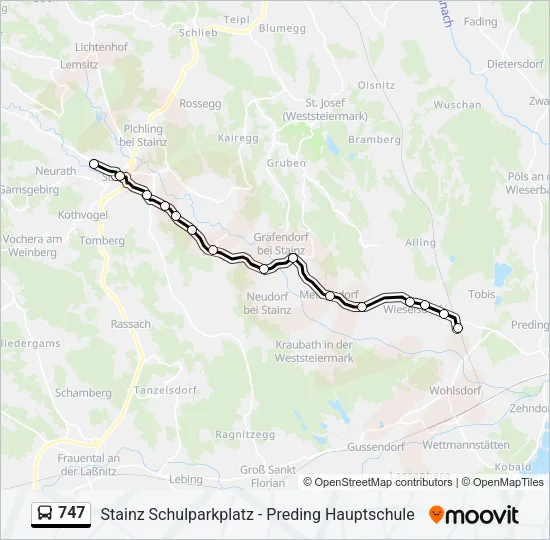 747 Bus Line Map
