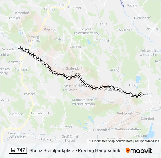 747 Bus Line Map