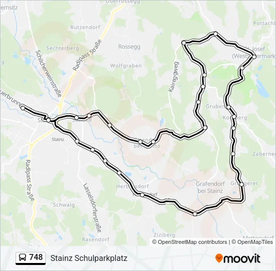 748 Bus Line Map