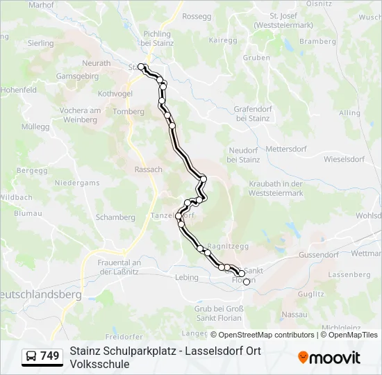 749 Bus Line Map
