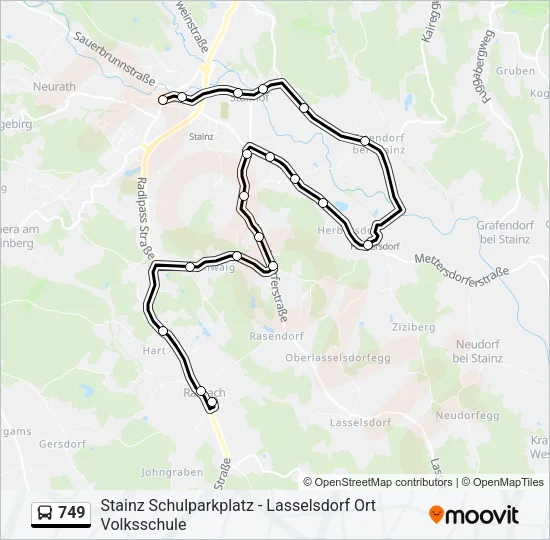 749 Bus Line Map