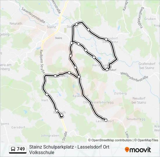749 Bus Line Map
