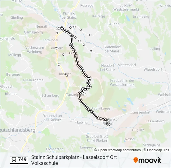 749 Bus Line Map
