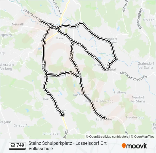749 Bus Line Map
