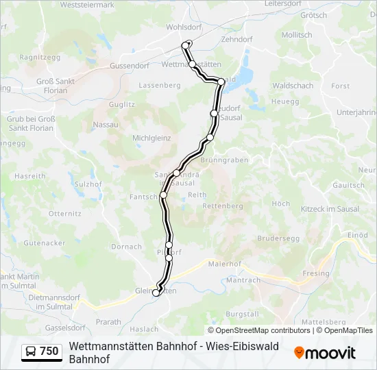 750 Bus Line Map